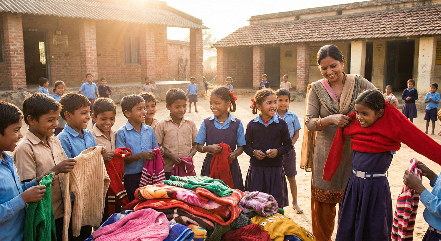 Distribution of Winter Essentials to School Children